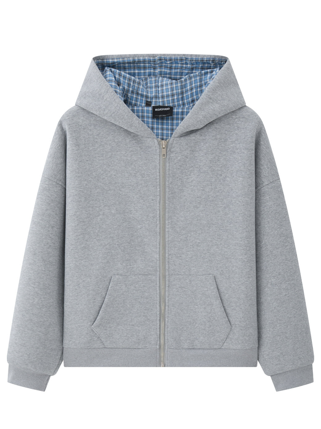 Heavy Plaid Hooded Cardigan