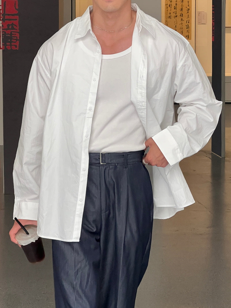 Linen Texture Shirt Jacket