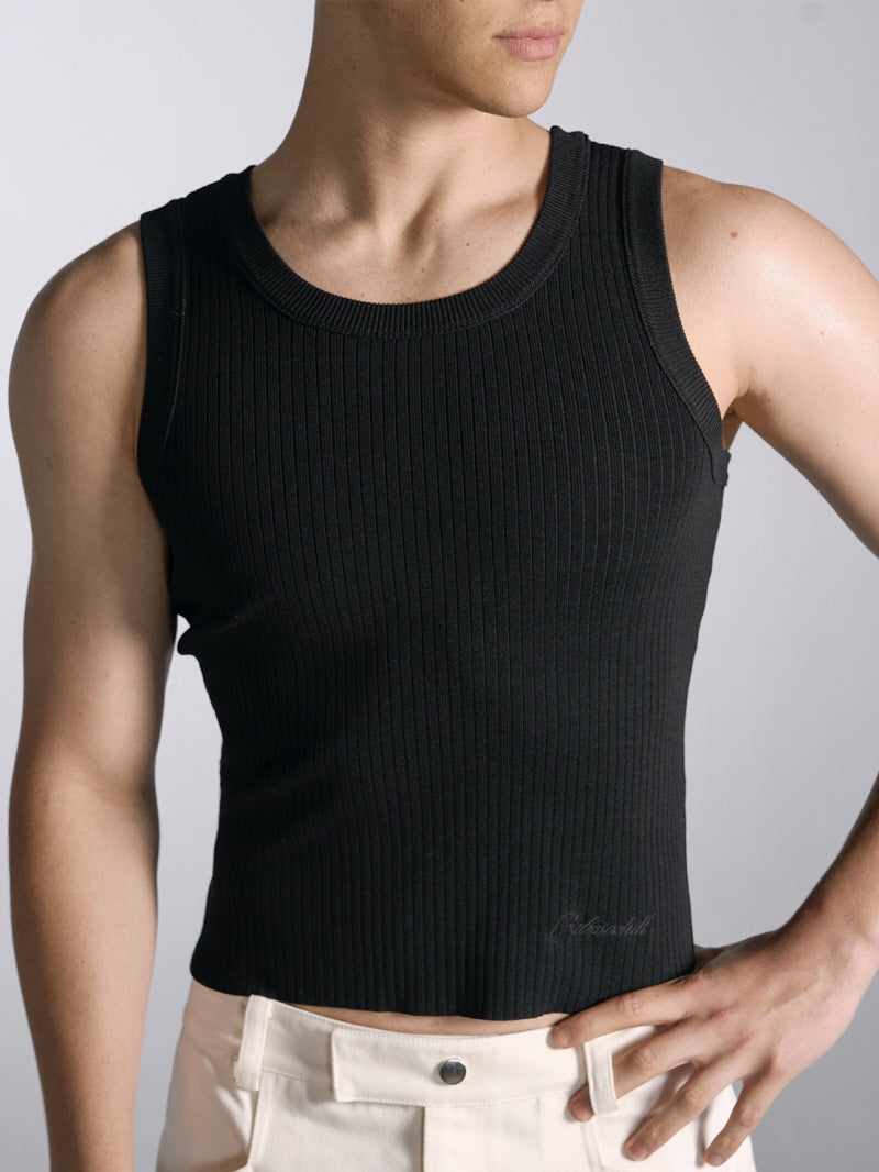 Minimalist Knit Ribbed Slim Vest