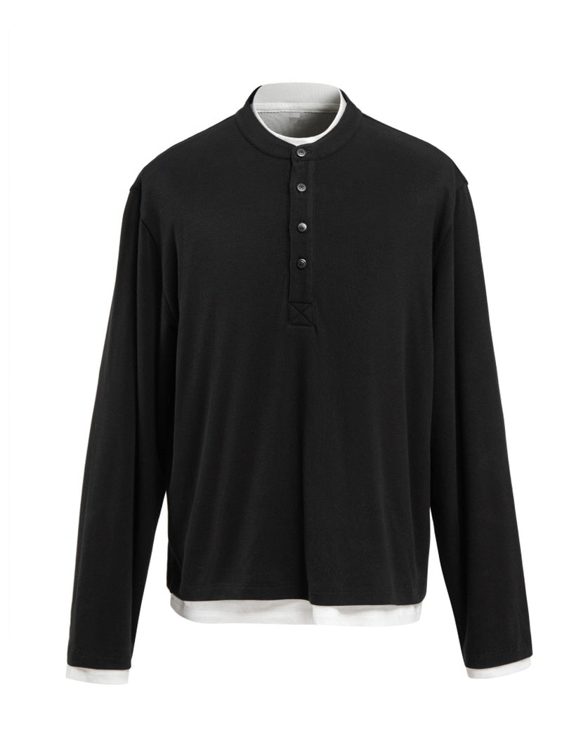 Tencel Wool Layered Henry Collar