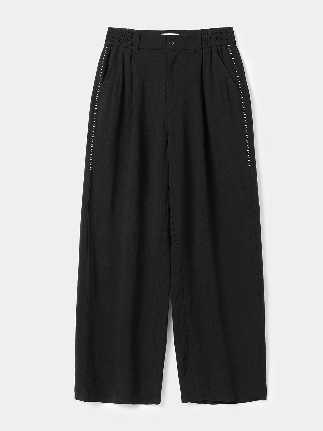 Draped Linen Blend Pants