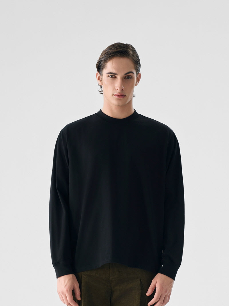 Boxy Short Pima Cotton Long-Sleeve Tee