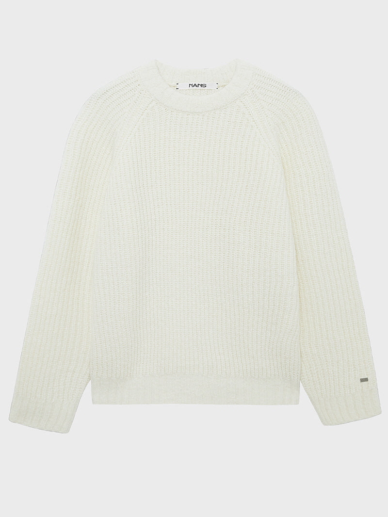Chunky Alpaca Wool Raglan Sweater