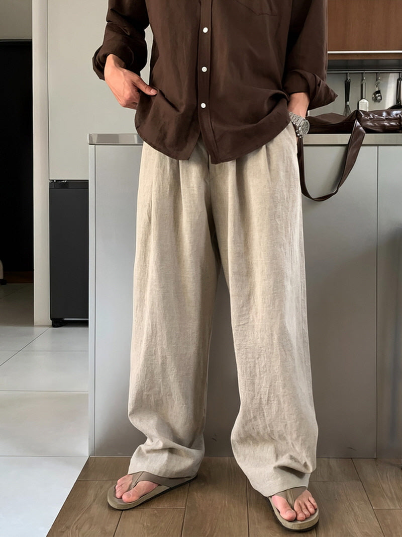 Relaxed Fit Linen Trousers