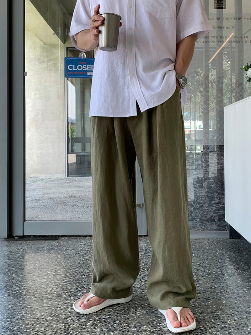 Relaxed Fit Linen Trousers