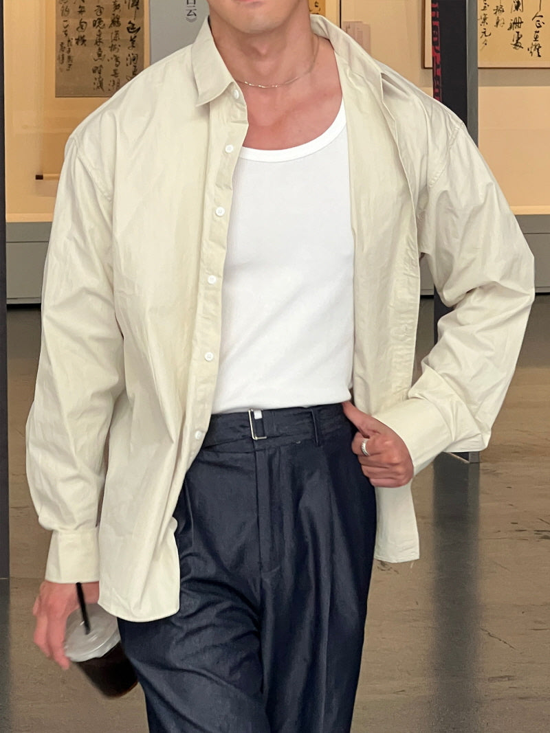 Linen Texture Shirt Jacket