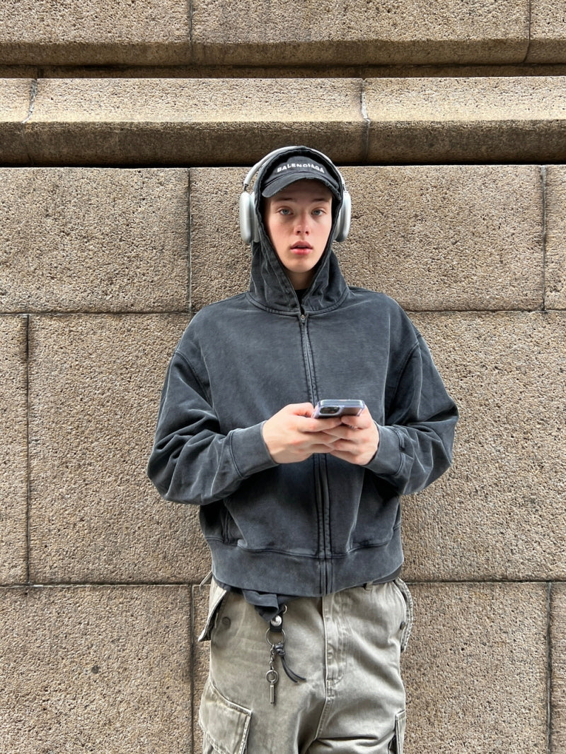 Retro Wide Fit Box Zip Hoodie