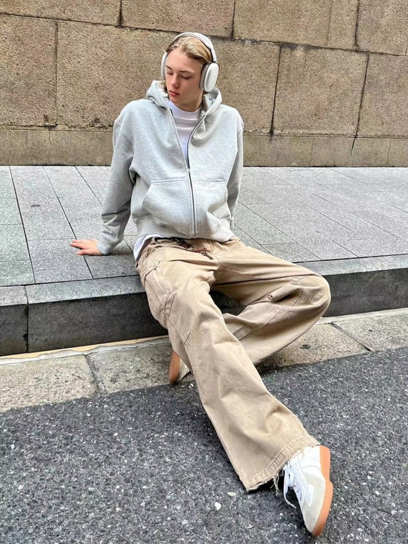 Retro Wide Fit Box Zip Hoodie