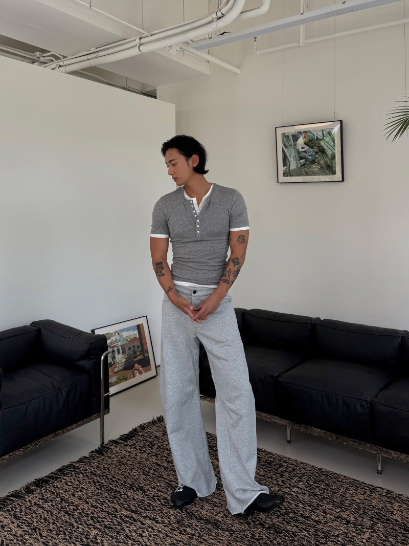 Gray Structured Skimmer Sweatpants