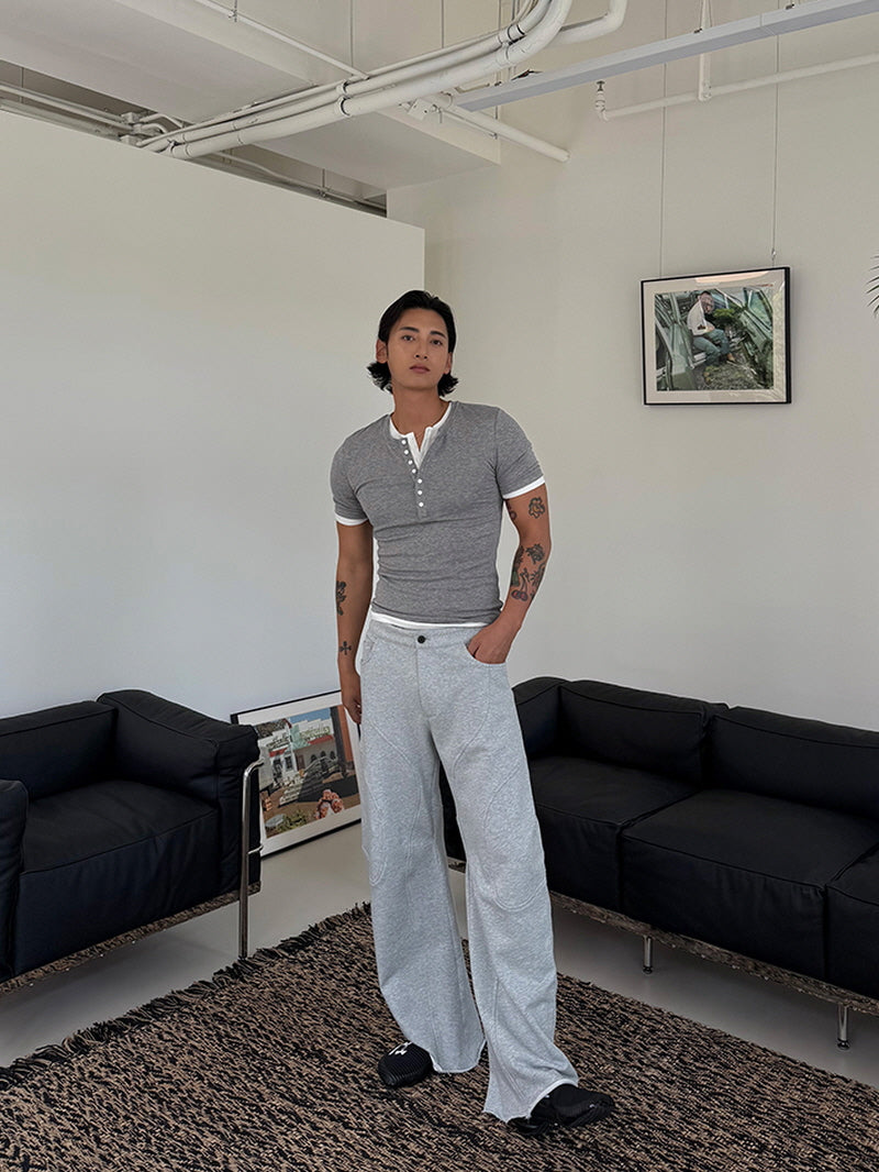 Gray Structured Skimmer Sweatpants