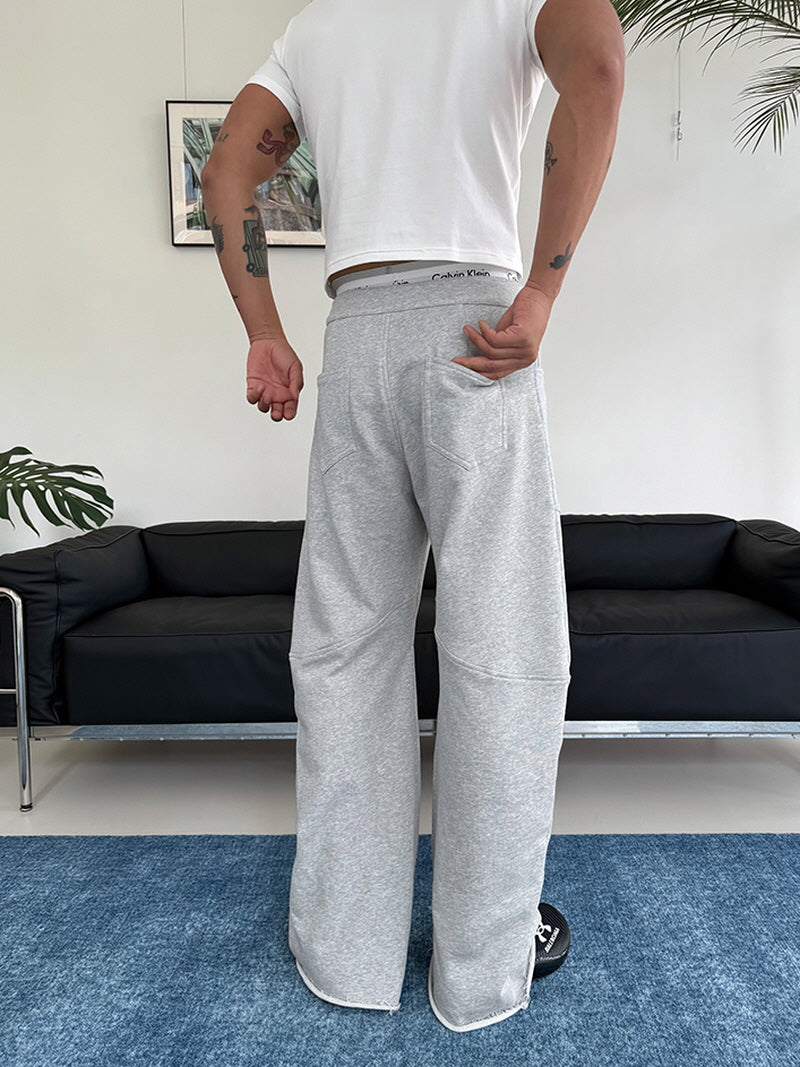 Gray Structured Skimmer Sweatpants