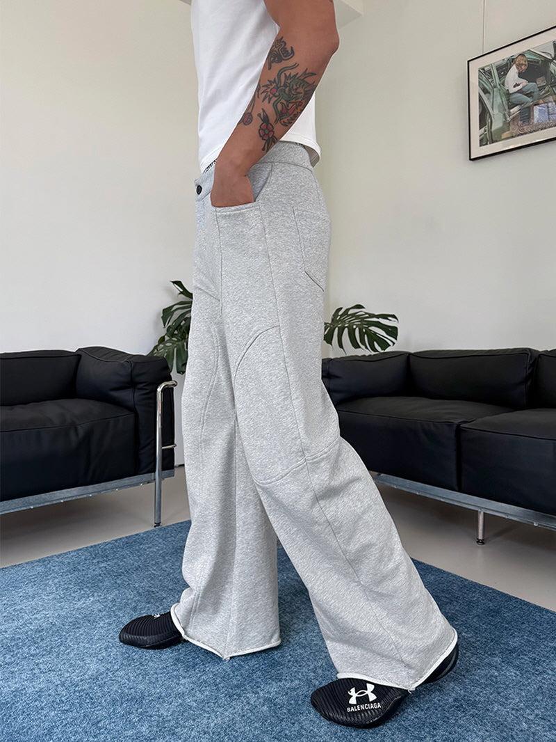 Gray Structured Skimmer Sweatpants