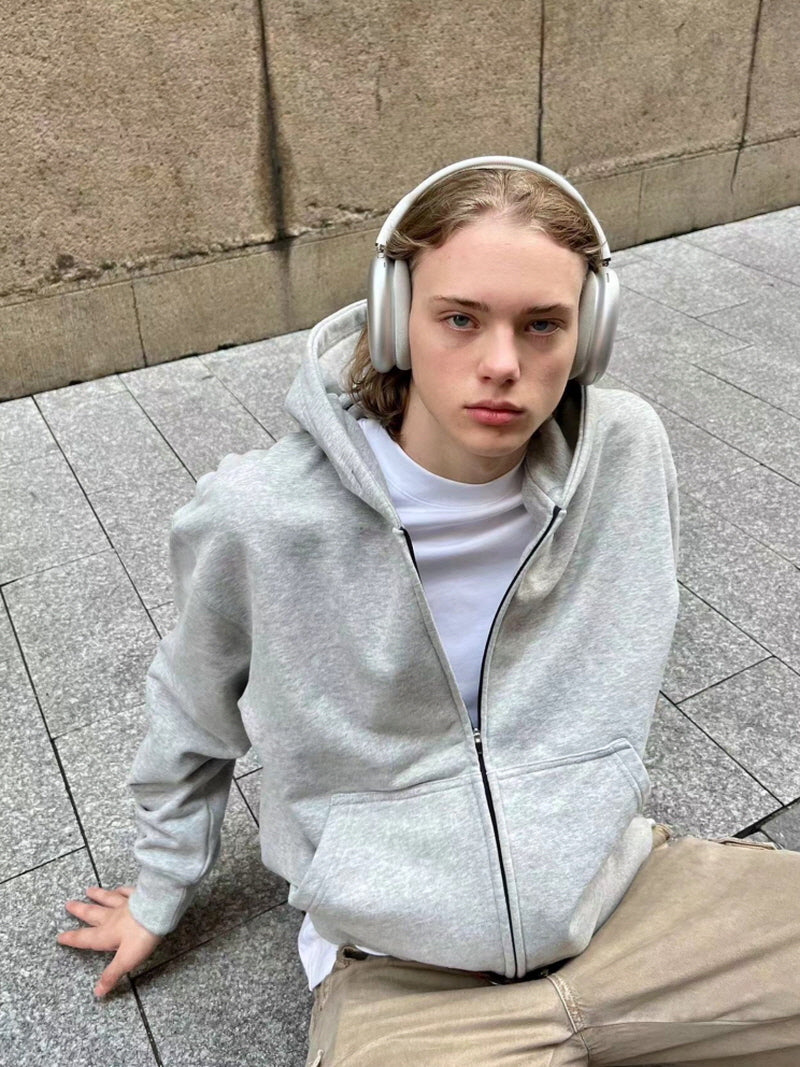 Retro Wide Fit Box Zip Hoodie